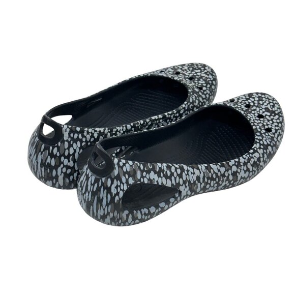 Crocs Womens Flats Printed Slip-On Shoes SZ 10 Black & White Dotted Pattern - Picture 13 of 15